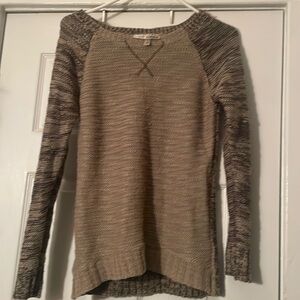 Women’s light/dark brown sweater can be worn as casual or formal.